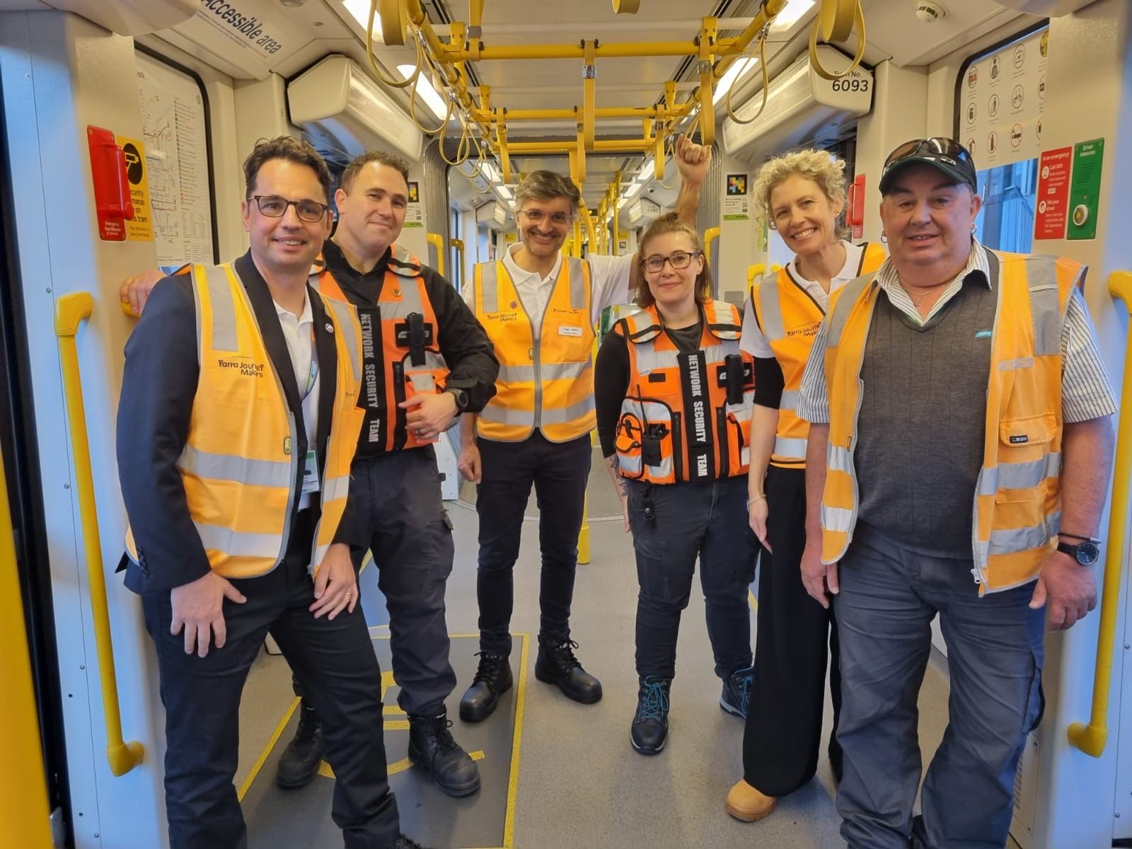 Yarra Journey Makers CEO, Vincent Destot and Executives with Yarra Trams staff