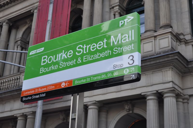 Wayfinding signage on Bourke Street