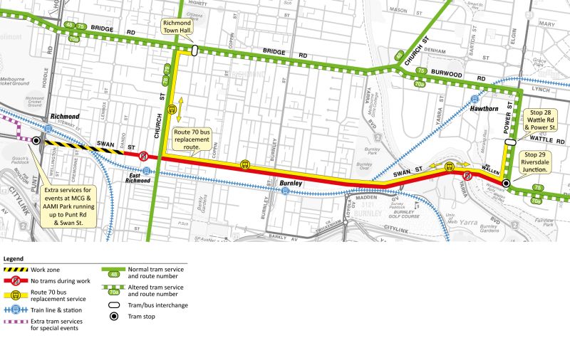 Route 70 works map