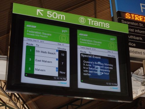 tramTRACKER at Flinders Street Station
