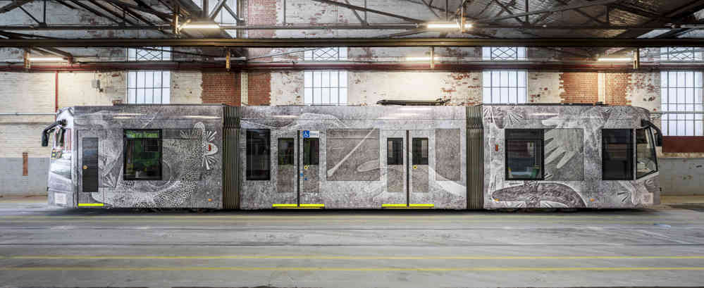 Zena Zada Cumpston's tram in the sheds at Malvern